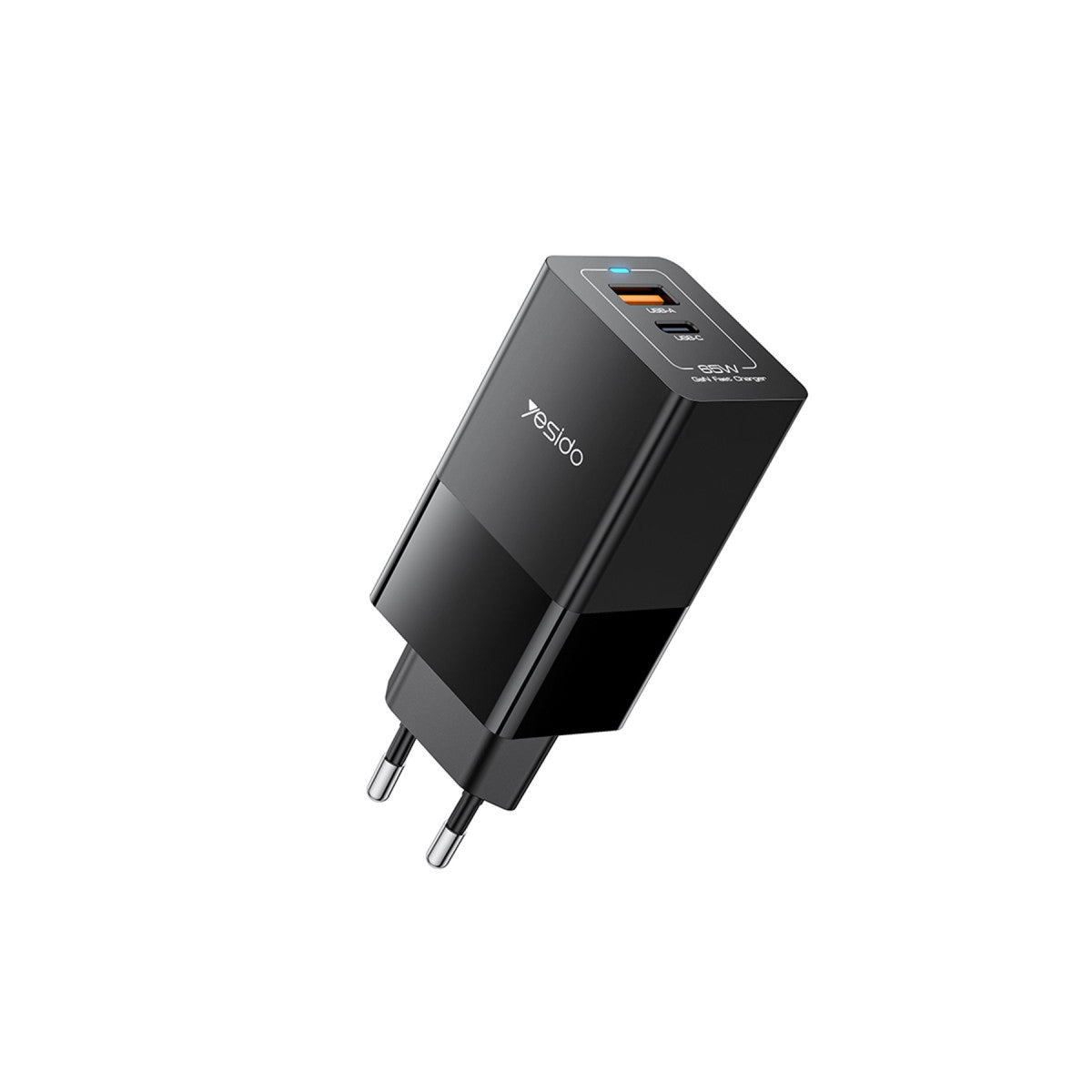 Yesido YC73 1 Adet 65W Type-C / 1 Adet 18W USB Çıkışlı Ekstra 1M Type-C to Type-C Kablolu GAN Hızlı Şarj Cihazı